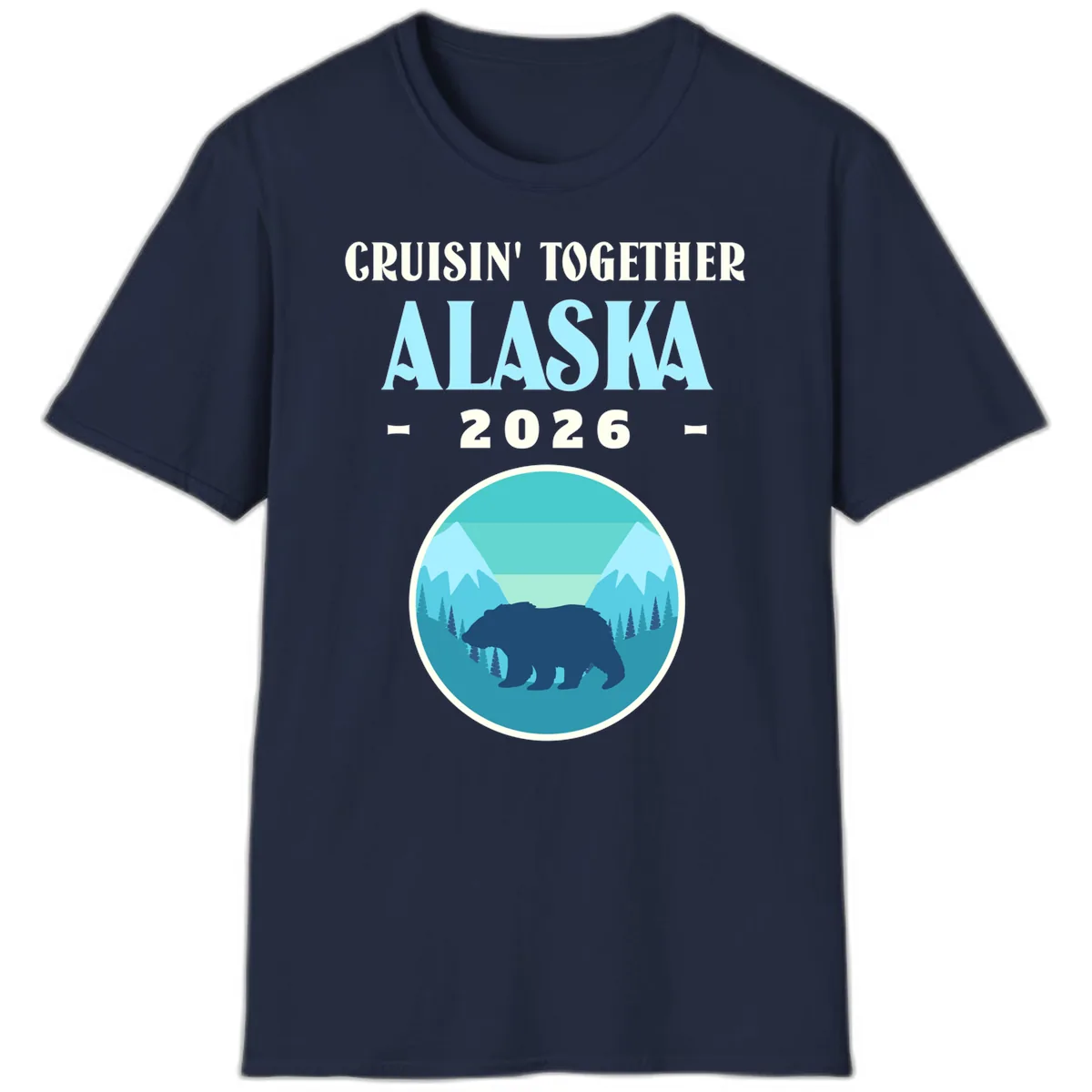 Cruisin' Together Alaska 2026 Bear Silhouette T-Shirt in Navy