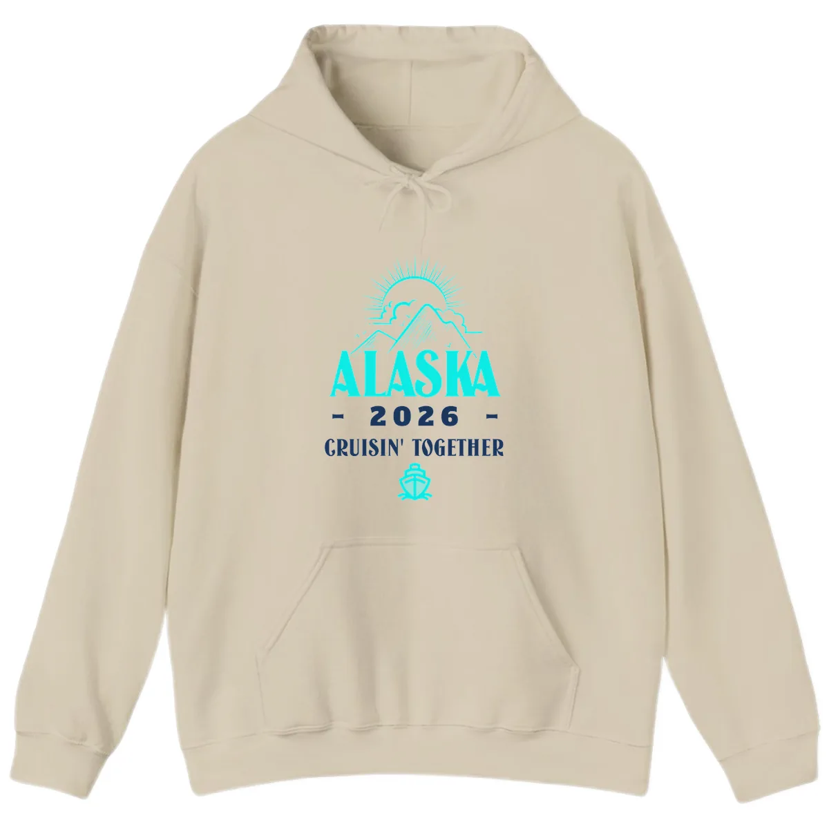 Alaska 2026 Cruisin' Together Design Hoodie in Sand
