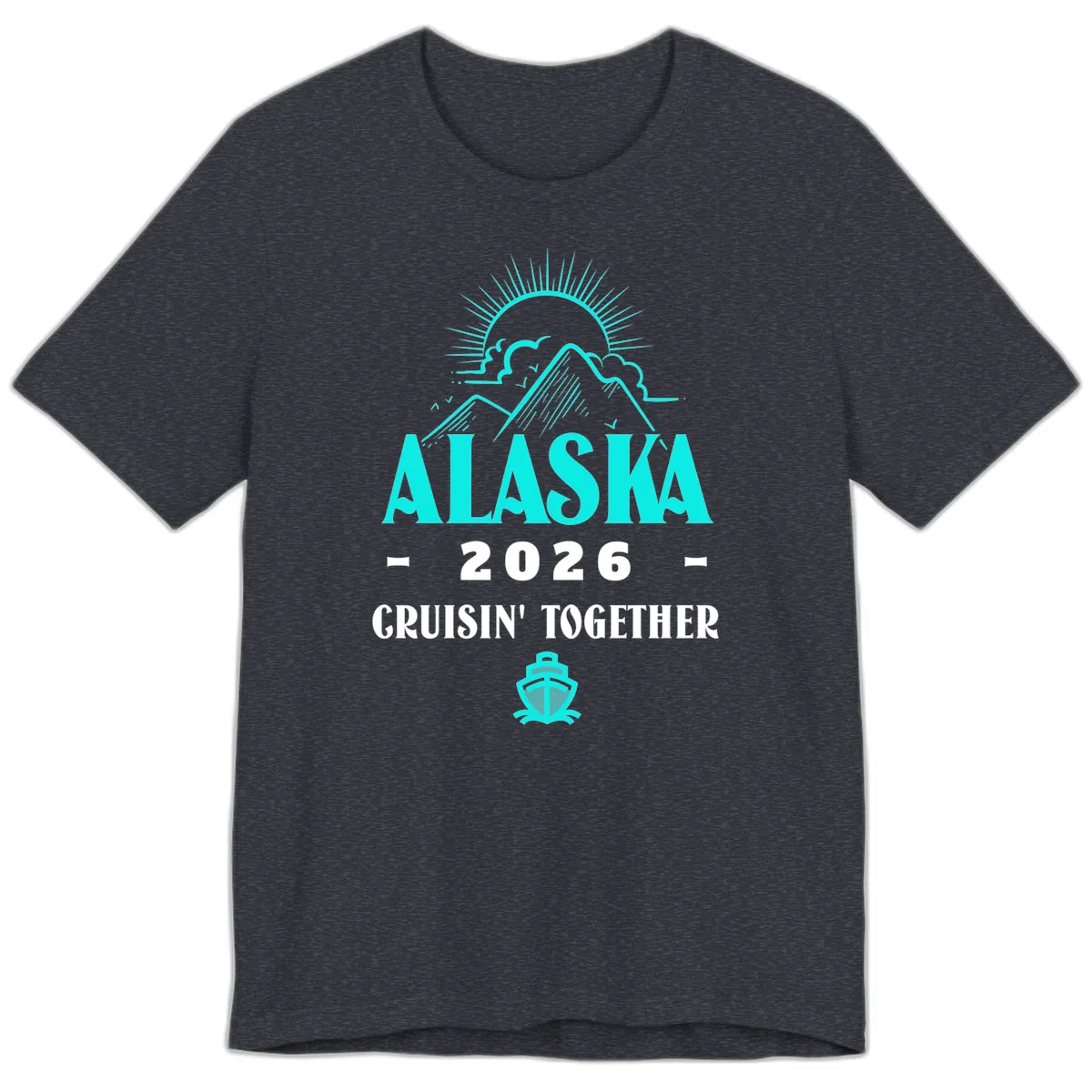 Alaska 2026 Cruisin' Together Design Premium T-Shirt in Heather Navy