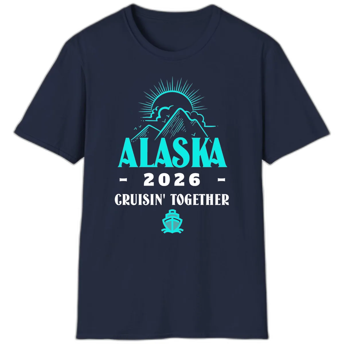 Alaska 2026 Cruisin' Together Design T-Shirt in Navy