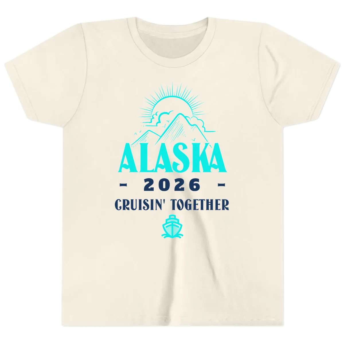 Alaska 2026 Cruisin' Together Design Youth T-Shirt in Natural