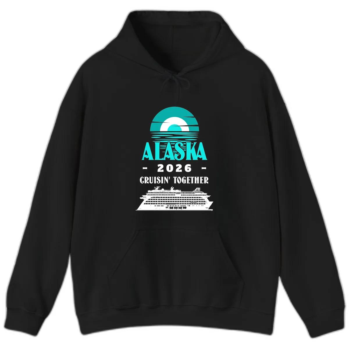 Alaska 2026 Cruisin' Together Cruise Ship Hoodie in Black