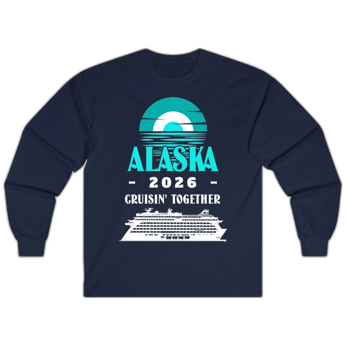Alaska 2026 Cruisin' Together Cruise Ship Long Sleeve in Navy