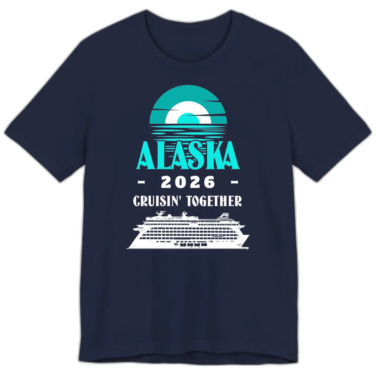 Alaska 2026 Cruisin' Together Cruise Ship Premium T-Shirt in Navy