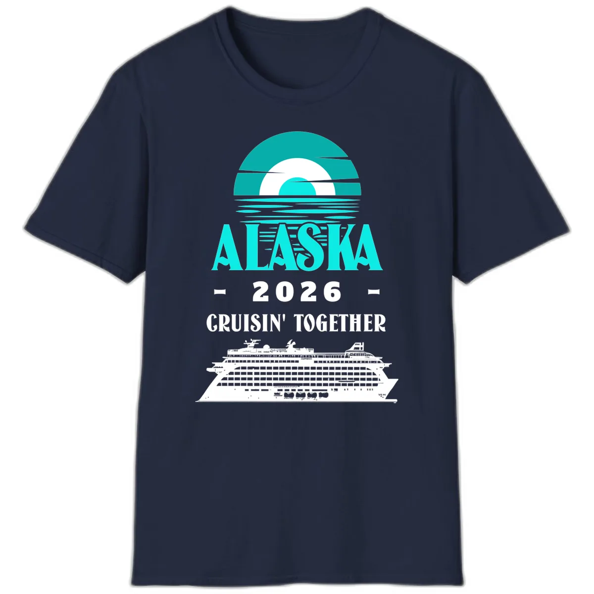 Alaska 2026 Cruisin' Together Cruise Ship T-Shirt in Navy