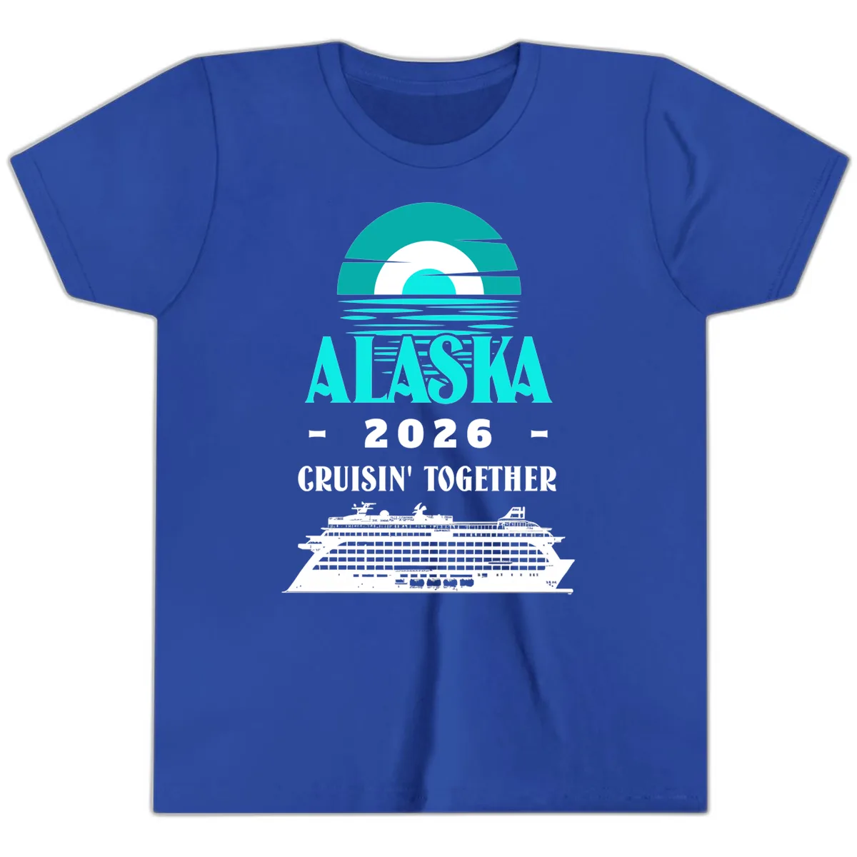 Alaska 2026 Cruisin' Together Cruise Ship Youth T-Shirt in True Royal