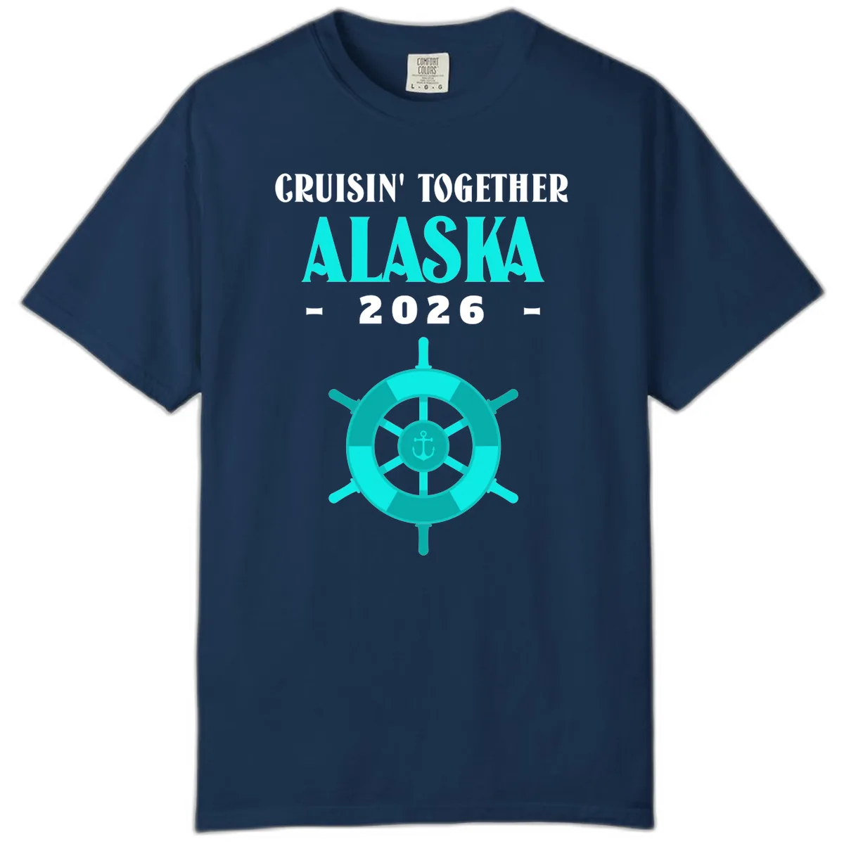 Cruisin' Together Alaska 2026 Ship Wheel Comfort Color in Navy