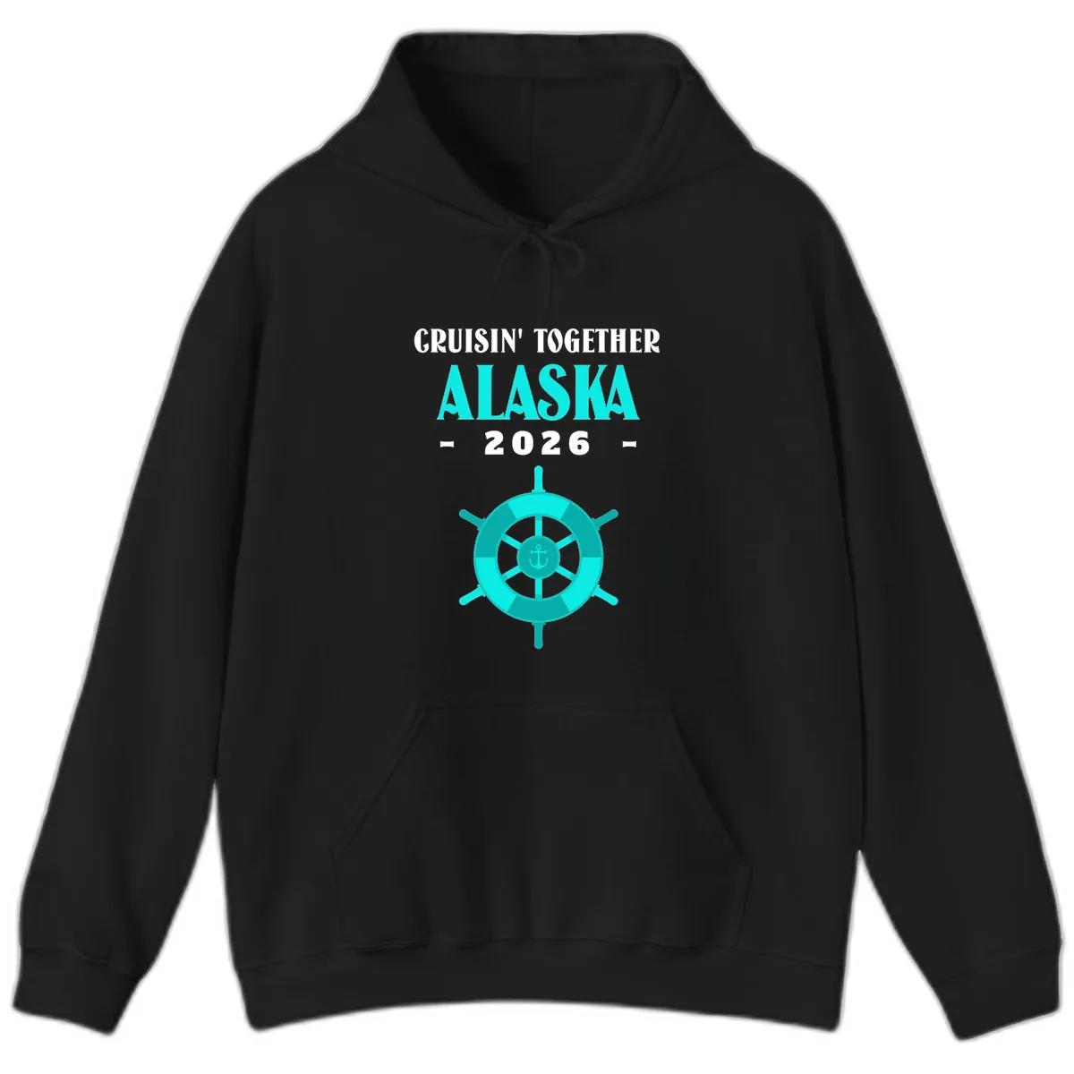 Cruisin' Together Alaska 2026 Ship Wheel Hoodie in Black