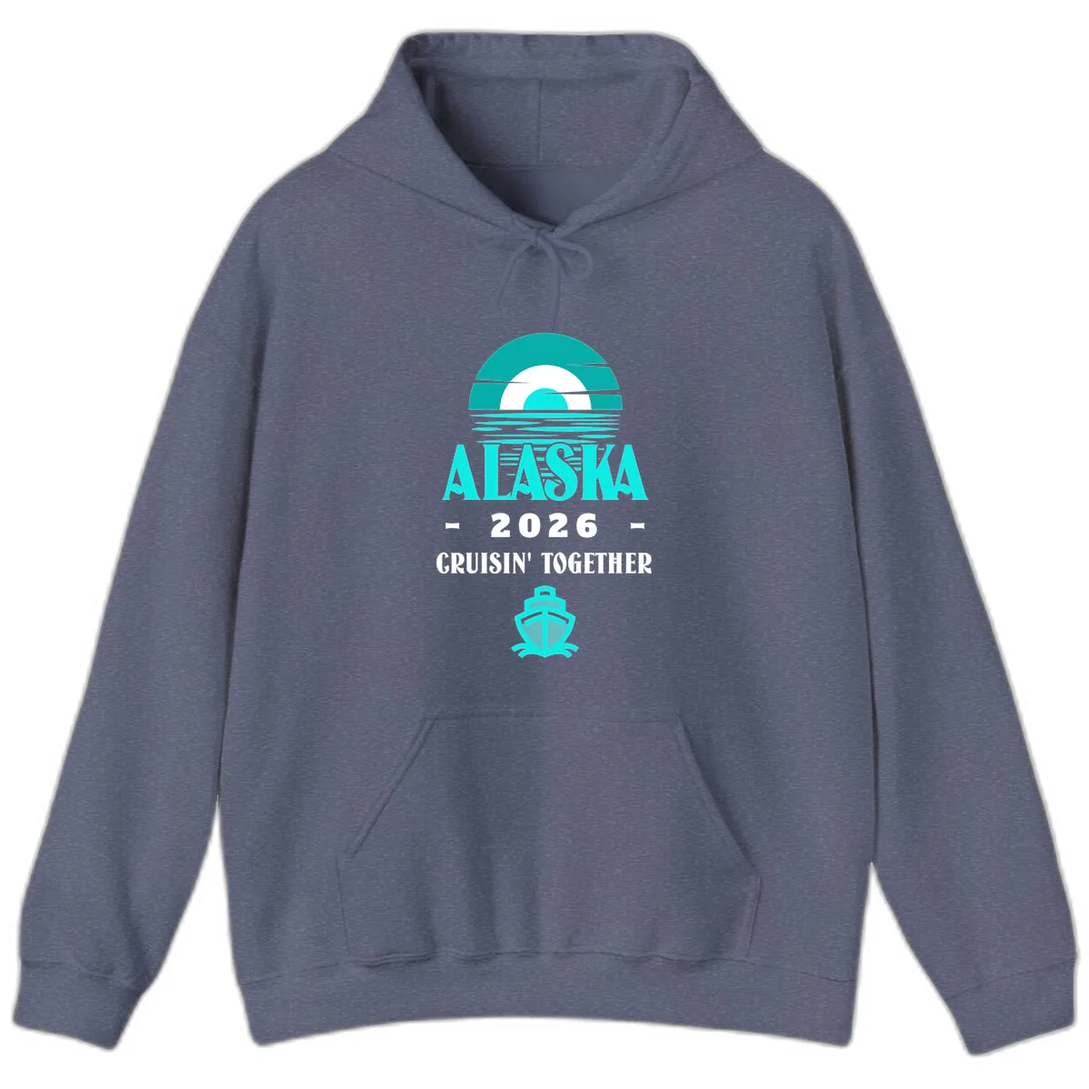 Alaska 2026 Cruisin' Together Scenic Hoodie in Heather Navy