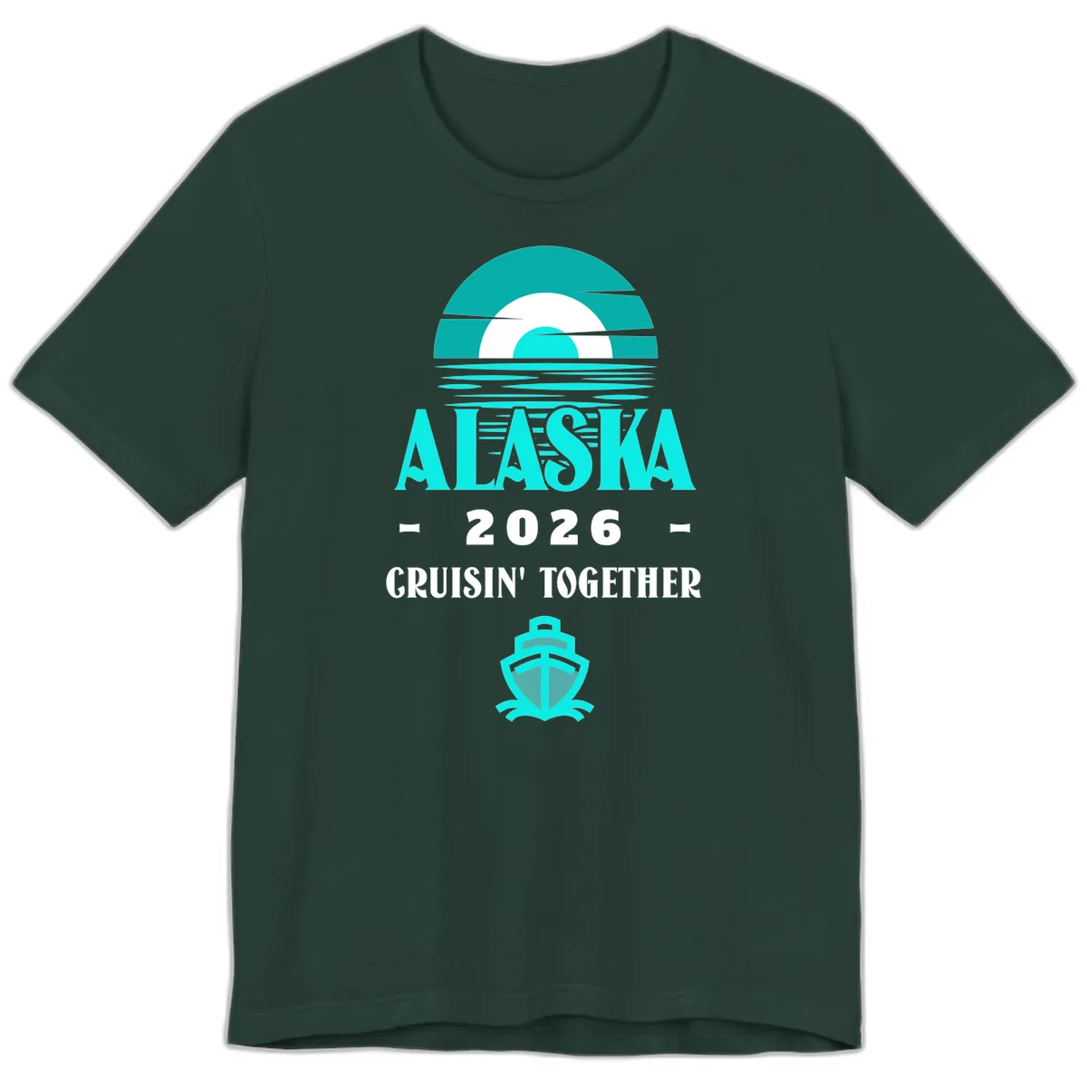 Alaska 2026 Cruisin' Together Scenic Premium T-Shirt in Forest