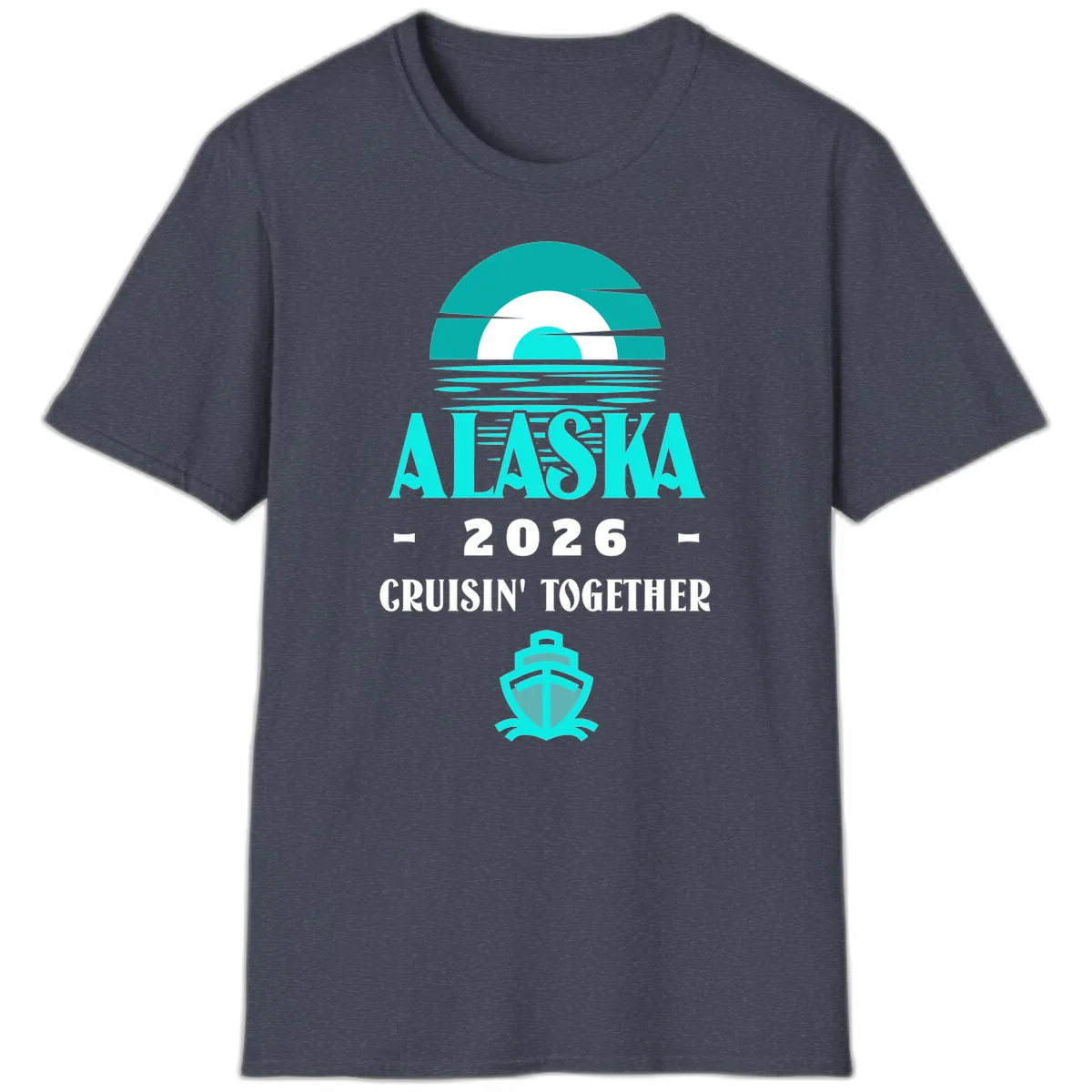 Alaska 2026 Cruisin' Together Scenic T-Shirt in Heather Navy
