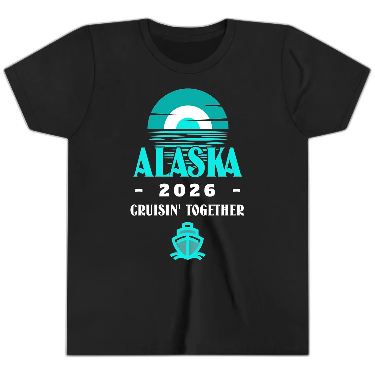 Alaska 2026 Cruisin' Together Scenic Youth T-Shirt in Black