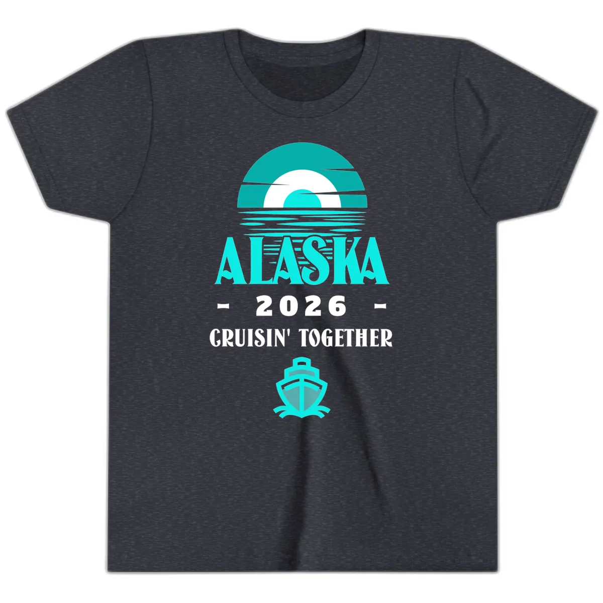 Alaska 2026 Cruisin' Together Scenic Youth T-Shirt in Heather Navy