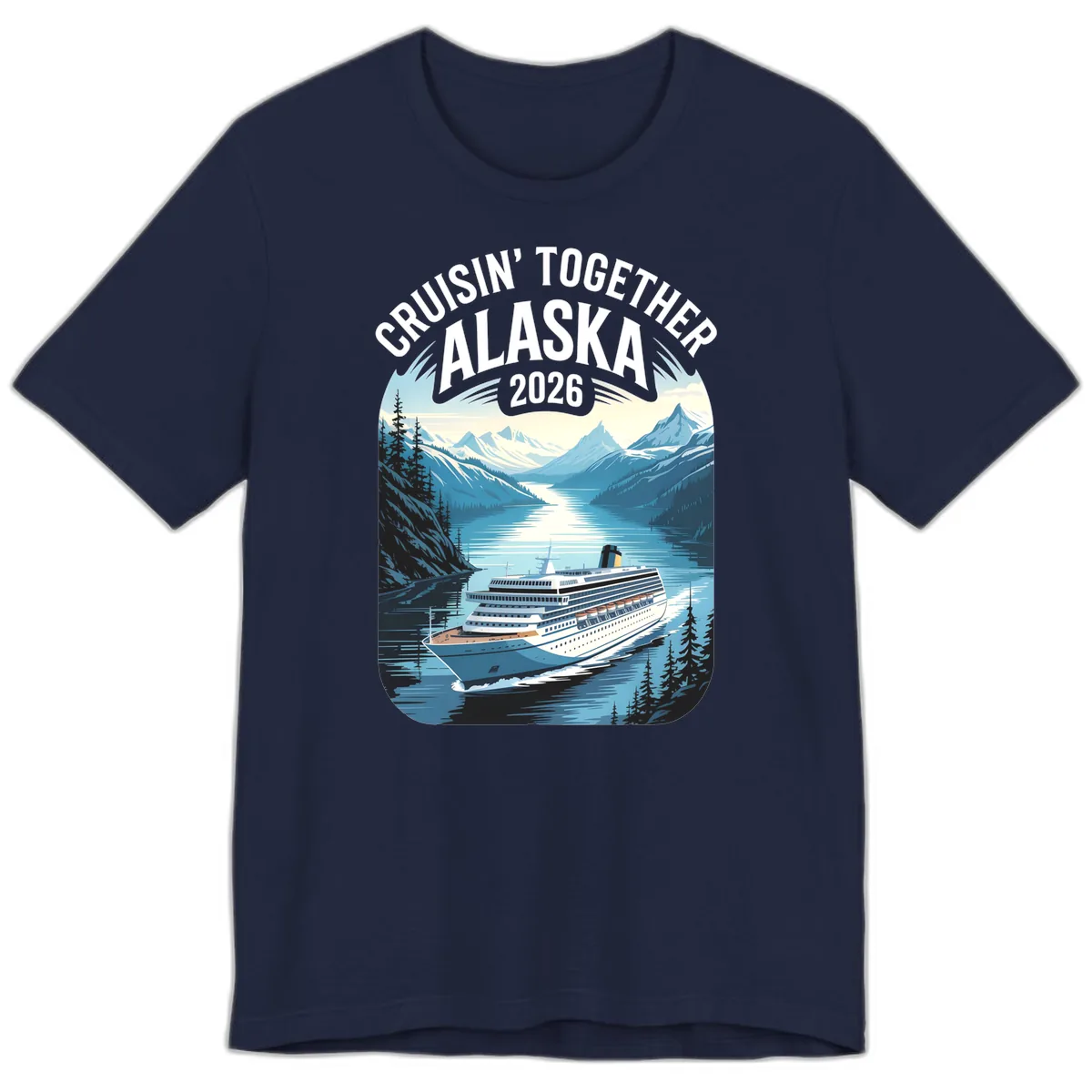 Alaskan Cruise Together 2026 Ship Scenic Premium T-Shirt in Navy