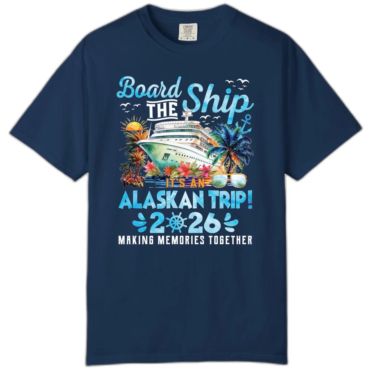 Alaskan Cruise Ship Adventure 2026 Comfort Color in Navy