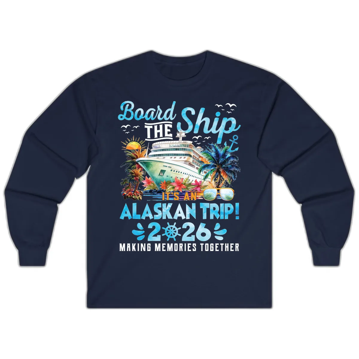 Alaskan Cruise Ship Adventure 2026 Long Sleeve in Navy
