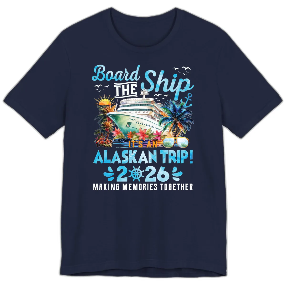 Alaskan Cruise Ship Adventure 2026 Premium T-Shirt in Navy