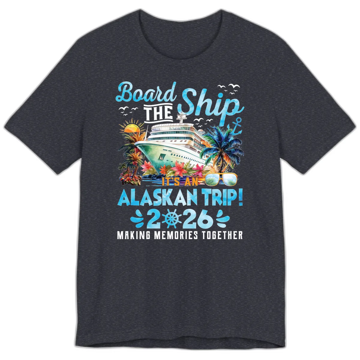 Alaskan Cruise Ship Adventure 2026 Premium T-Shirt in Heather Navy