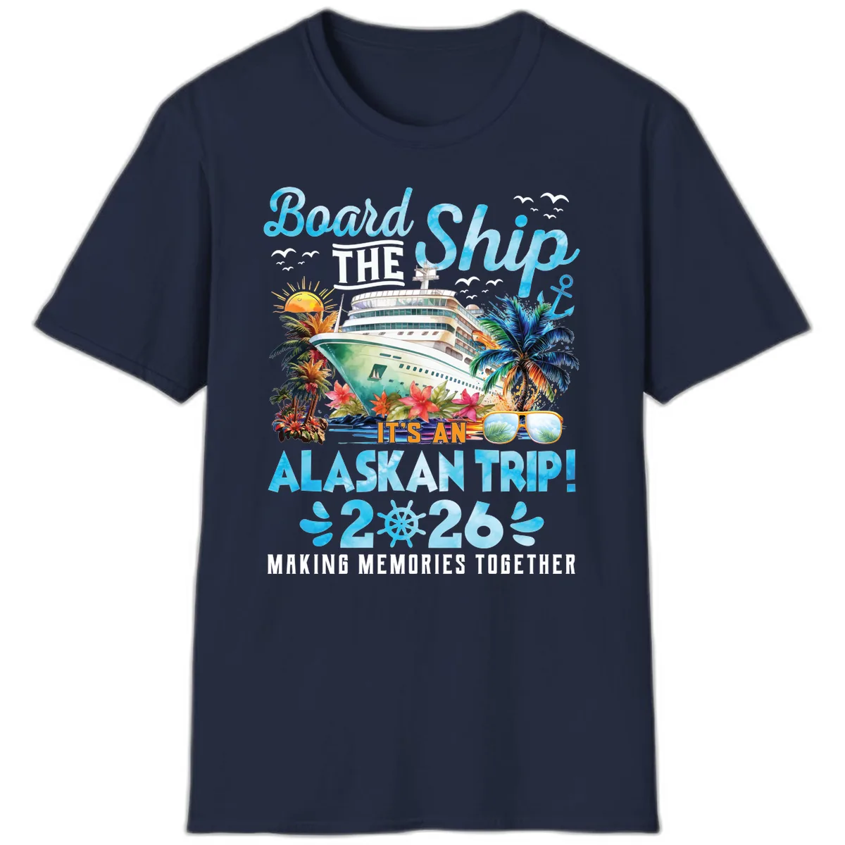 Alaskan Cruise Ship Adventure 2026 T-Shirt in Navy