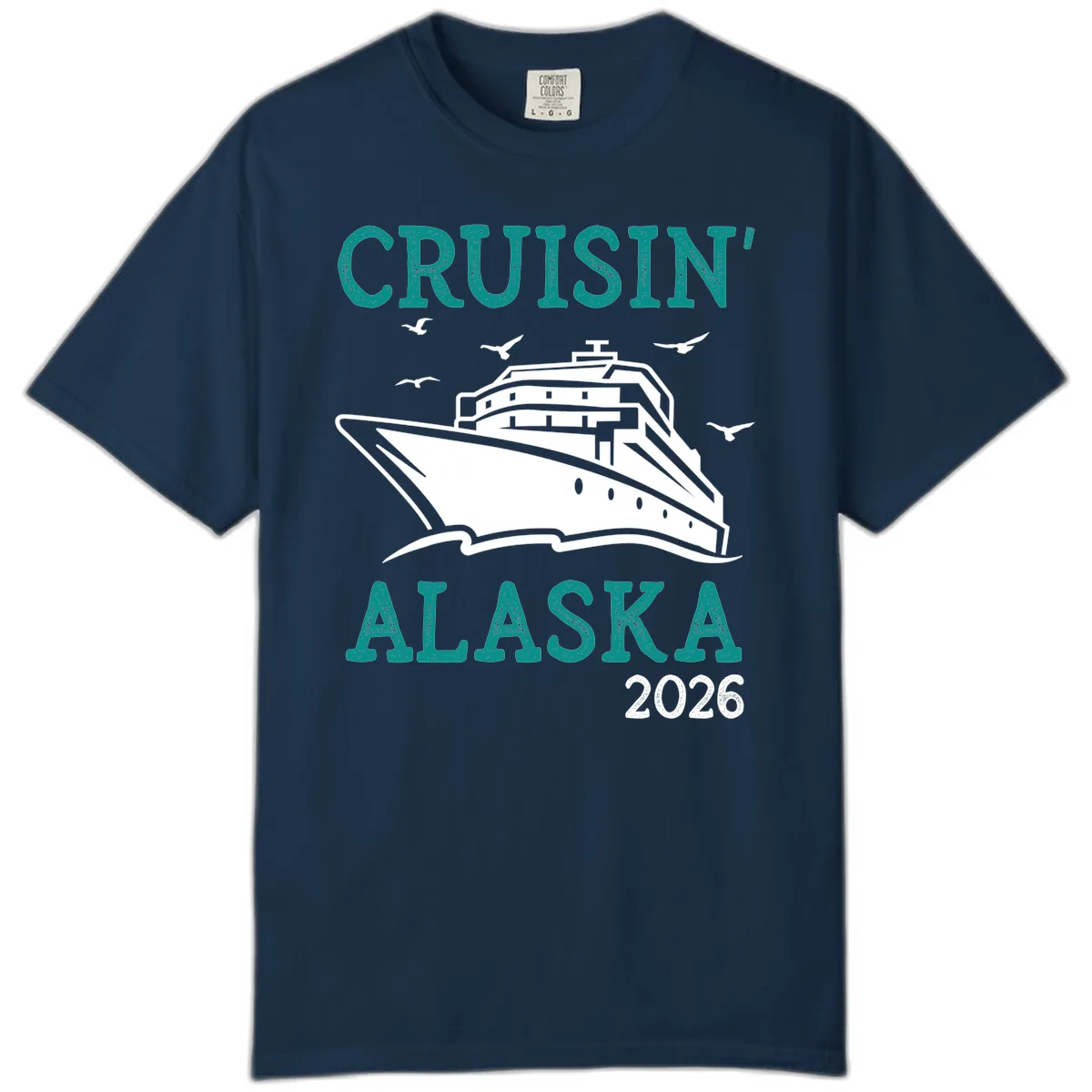 Cruisin' Alaska 2026 Cruise Ship Design Comfort Color in True Navy