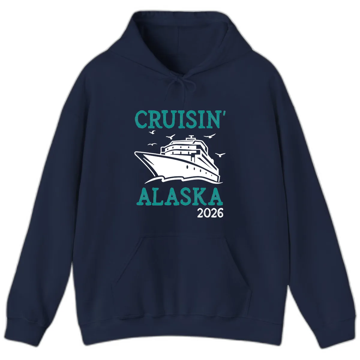 Cruisin' Alaska 2026 Cruise Ship Design Hoodie in Navy