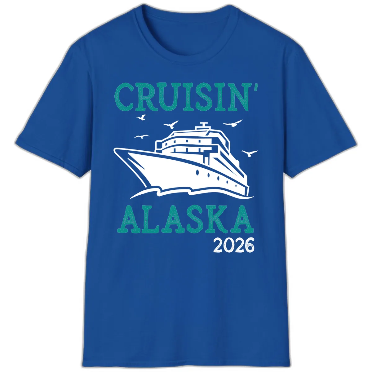 Cruisin' Alaska 2026 Cruise Ship Design T-Shirt in Royal