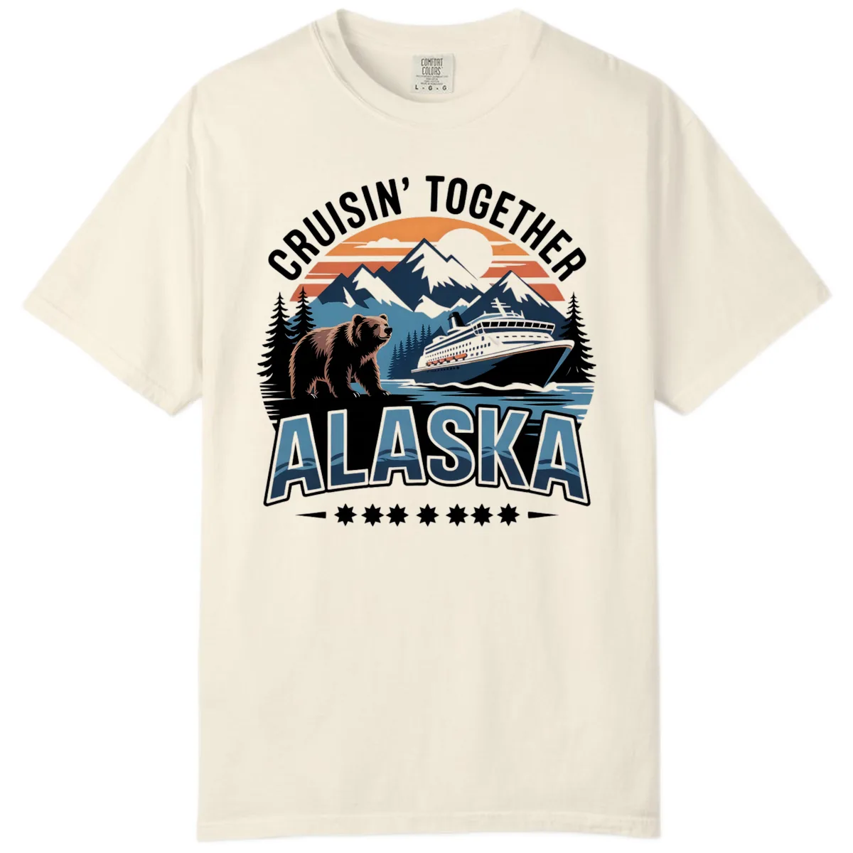 Cruisin' Together Alaska Bear and Cruise Ship Comfort Color in Ivory