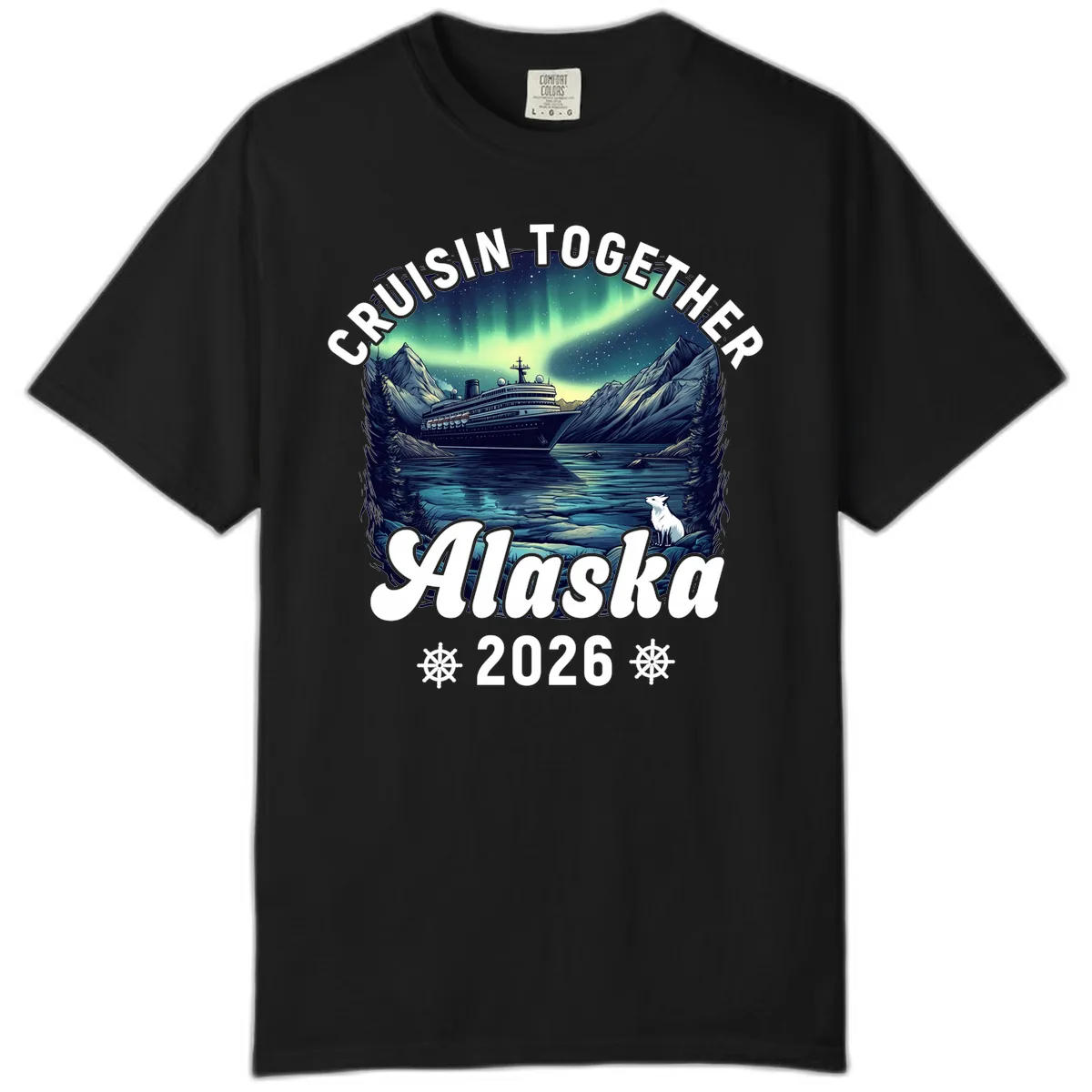 Cruisin Together Alaska 2026 Cruise Ship Comfort Color in Black