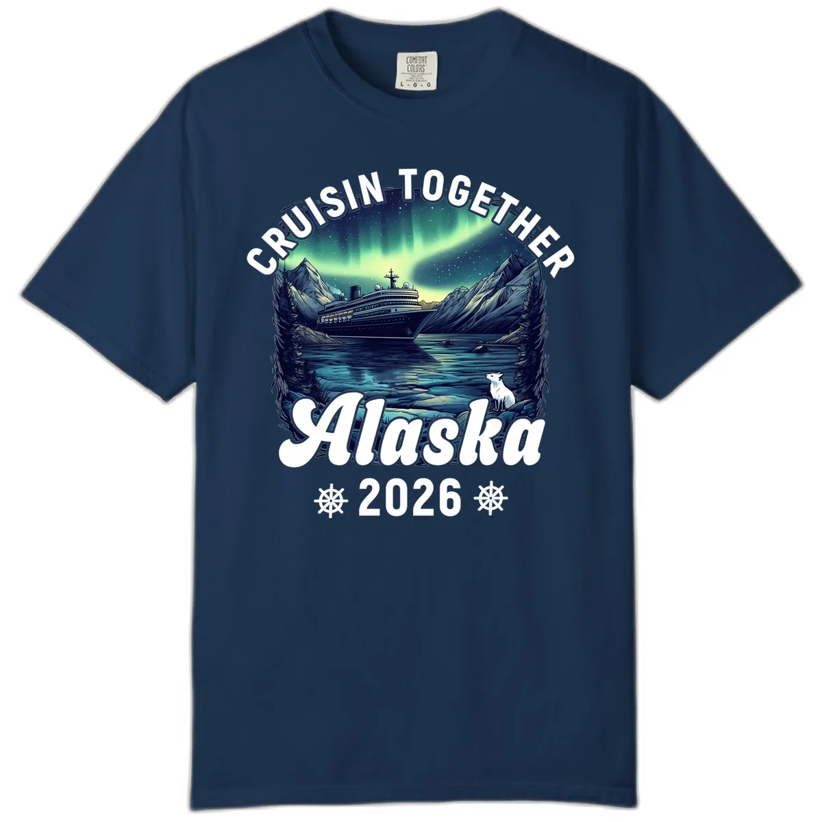 Cruisin Together Alaska 2026 Cruise Ship Comfort Color in Navy