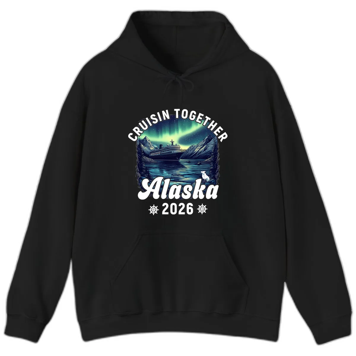 Cruisin Together Alaska 2026 Cruise Ship Hoodie in Black
