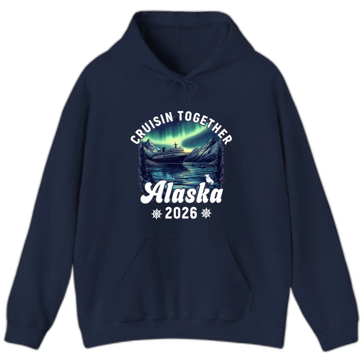 Cruisin Together Alaska 2026 Cruise Ship Hoodie in Navy