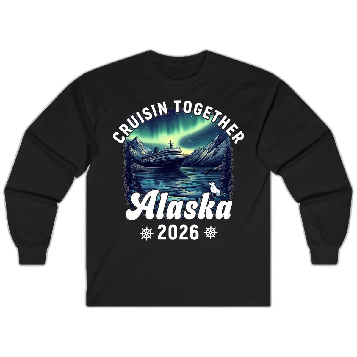 Cruisin Together Alaska 2026 Cruise Ship Long Sleeve in Black