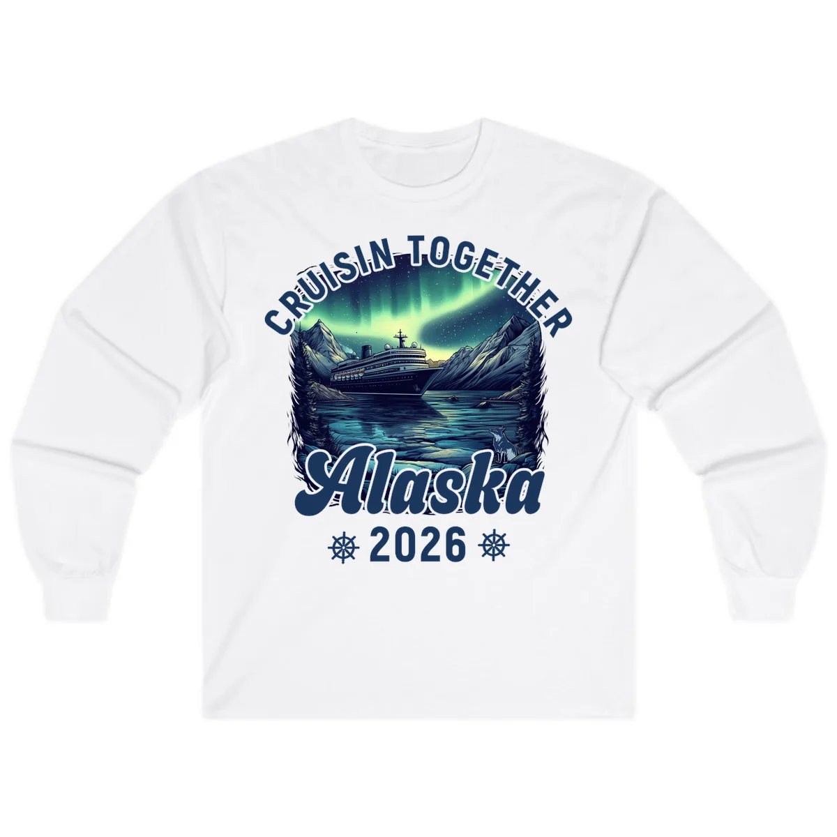 Cruisin Together Alaska 2026 Cruise Ship Long Sleeve in White