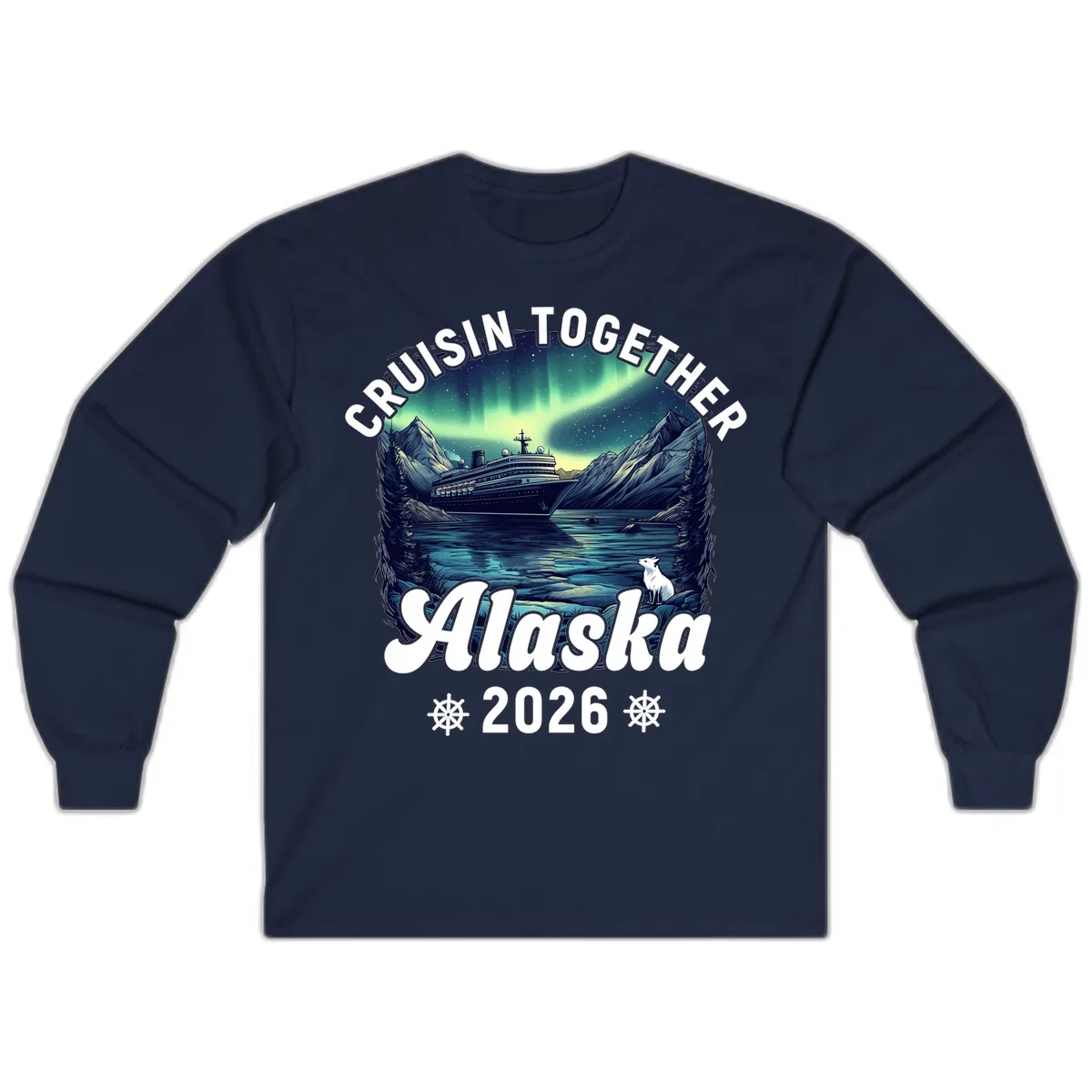 Cruisin Together Alaska 2026 Cruise Ship Long Sleeve in Navy
