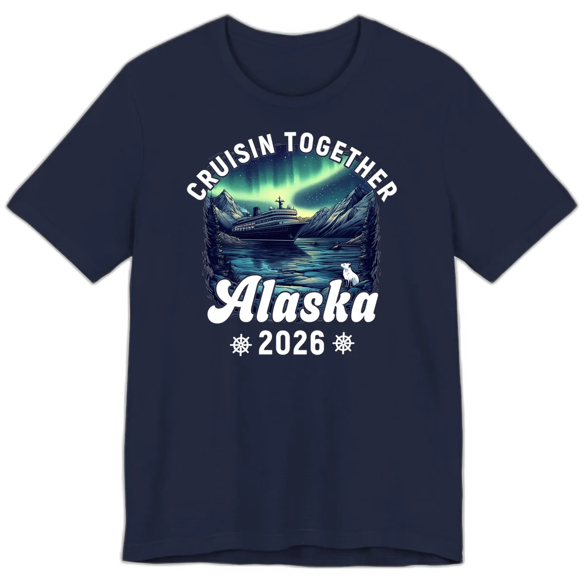 Cruisin Together Alaska 2026 Cruise Ship Premium T-Shirt in Navy