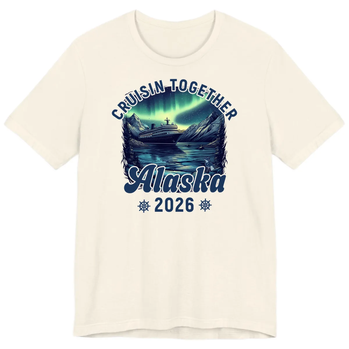 Cruisin Together Alaska 2026 Cruise Ship Premium T-Shirt in Natural