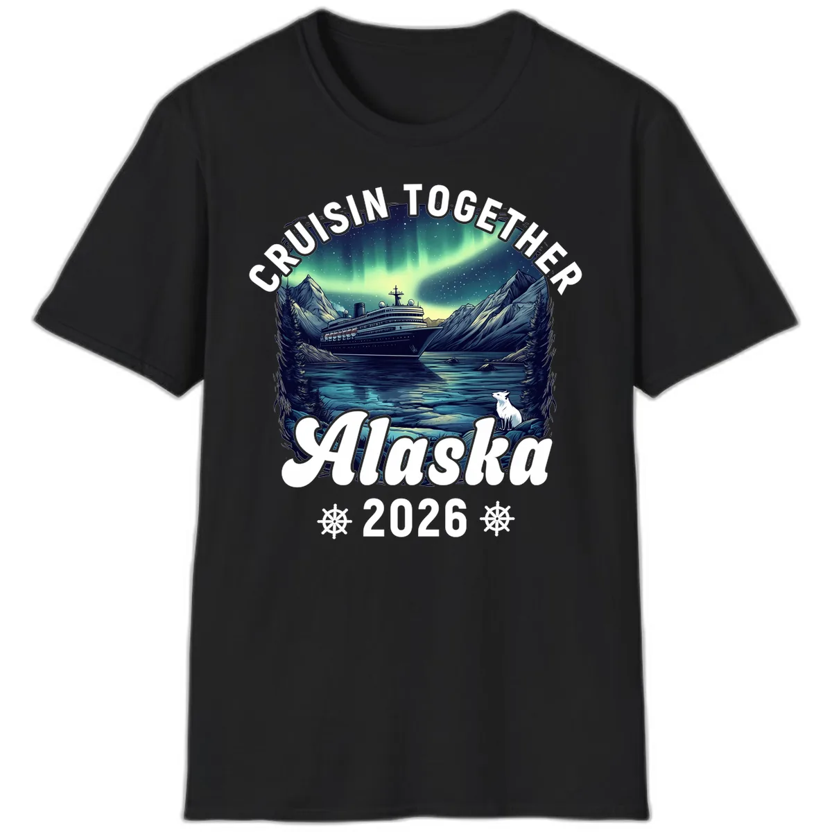 Cruisin Together Alaska 2026 Cruise Ship T-Shirt in Black