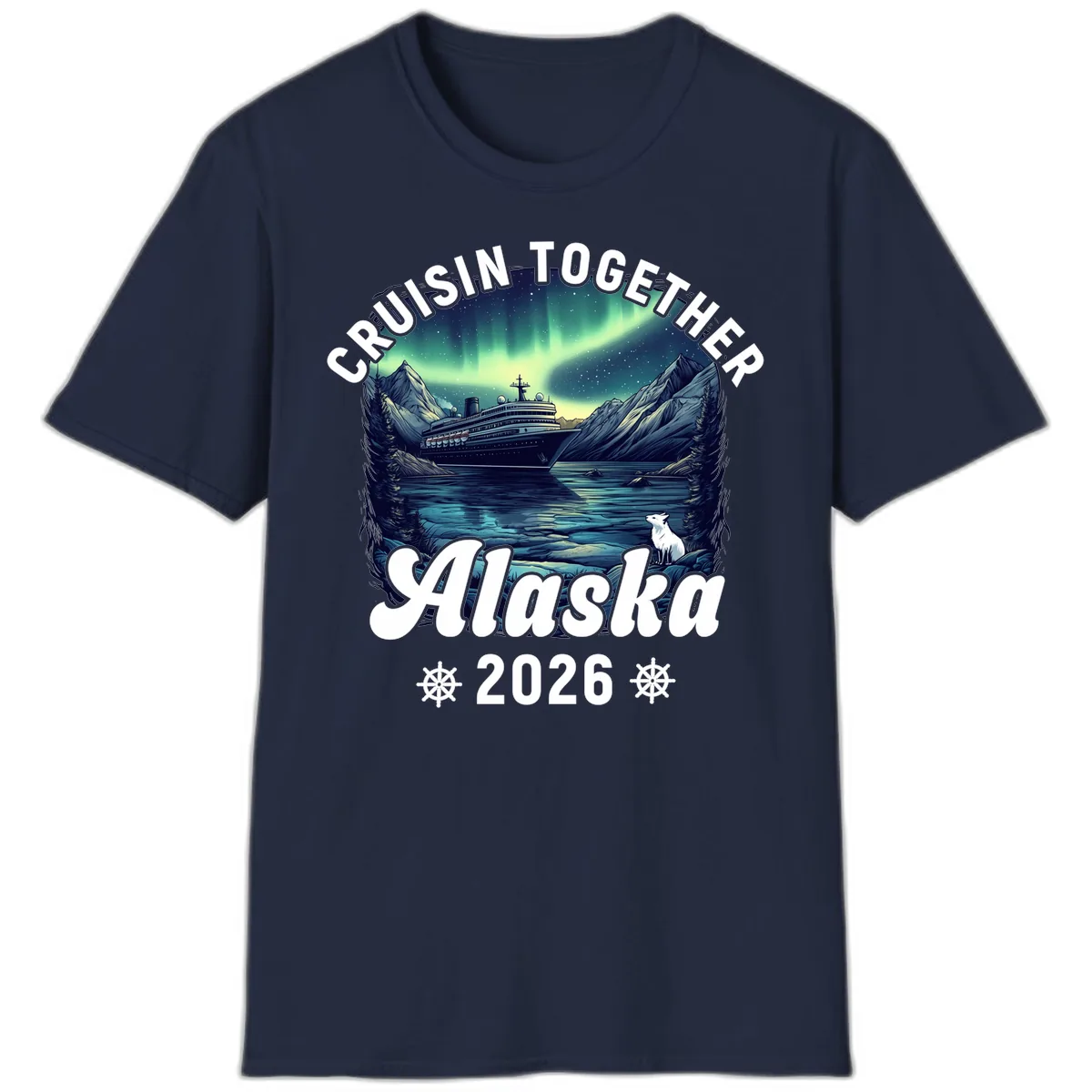 Cruisin Together Alaska 2026 Cruise Ship T-Shirt in Navy