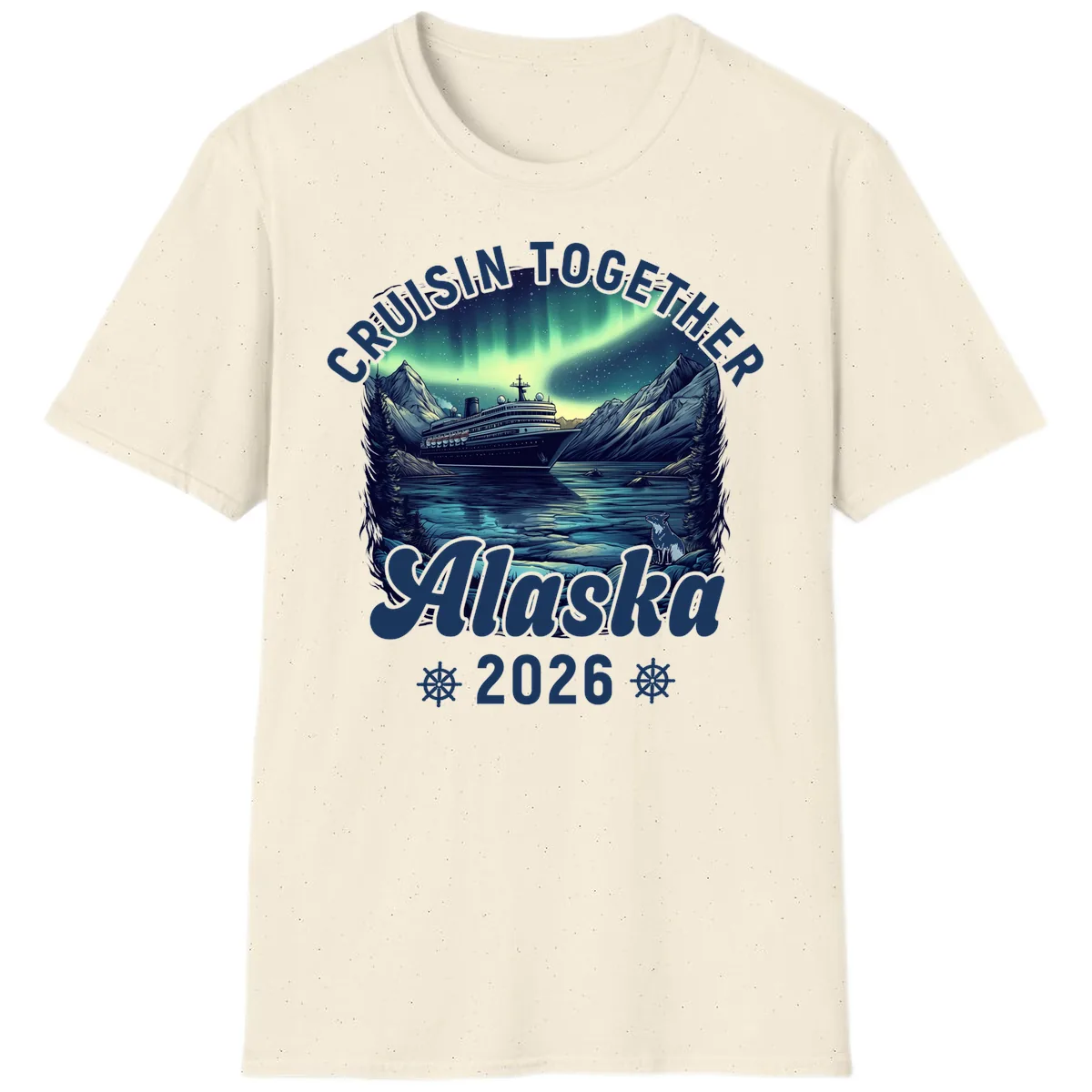 Cruisin Together Alaska 2026 Cruise Ship T-Shirt in Natural