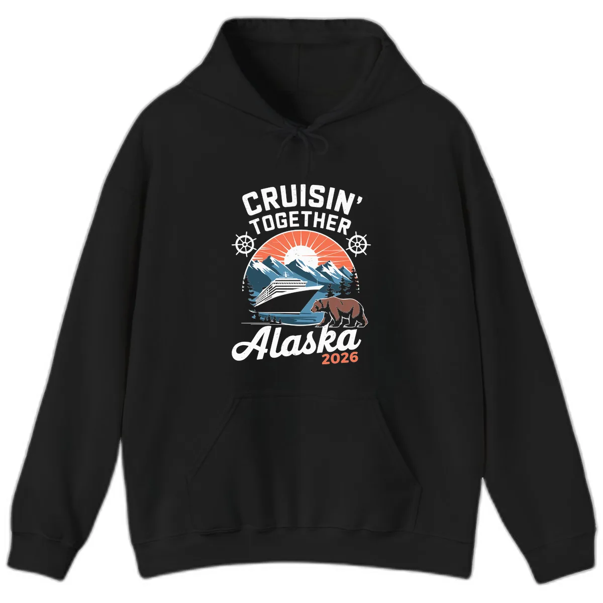 Alaskan Cruise Together Bear Mountains 2026 Hoodie in Black