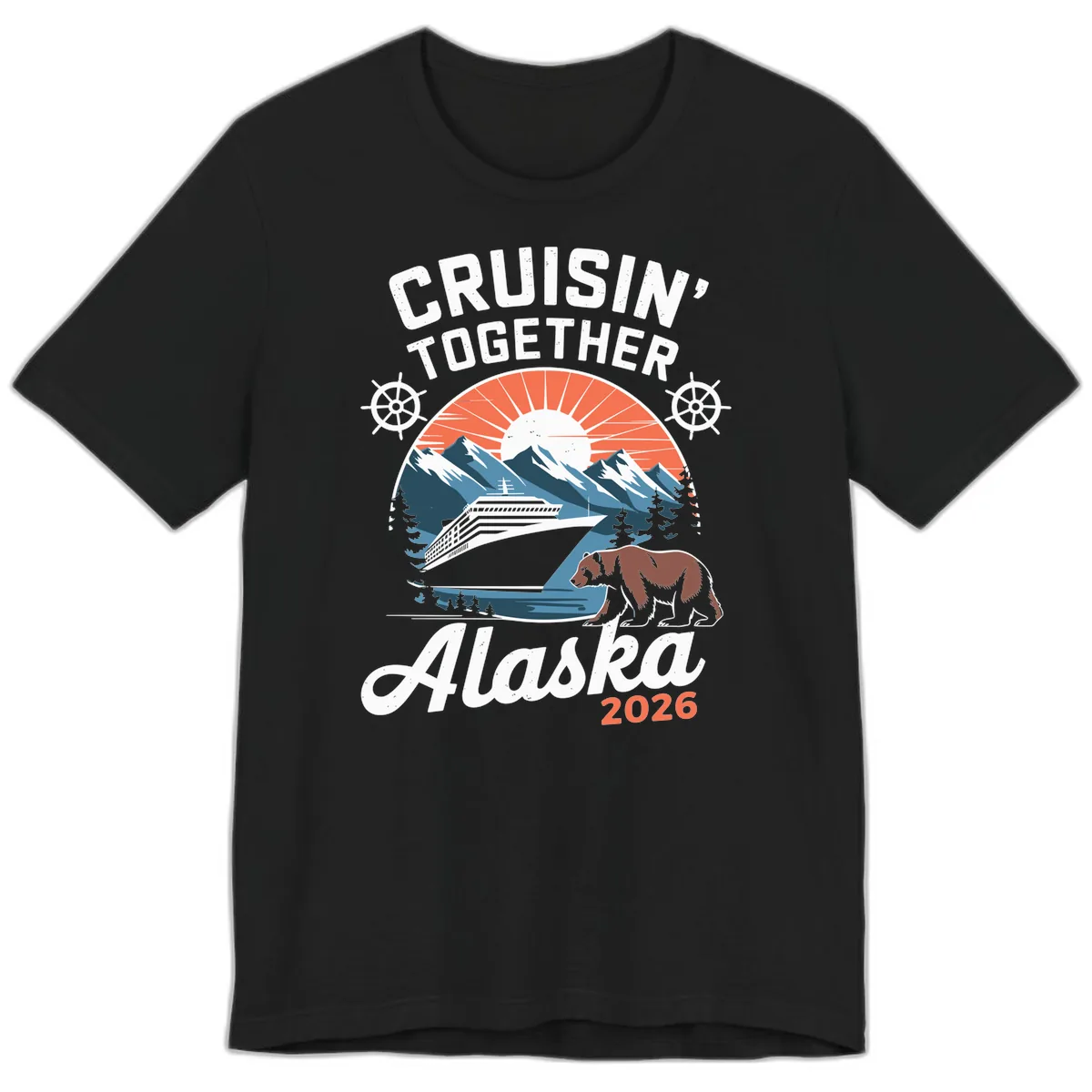 Alaskan Cruise Together Bear Mountains 2026 Premium T-Shirt in Black