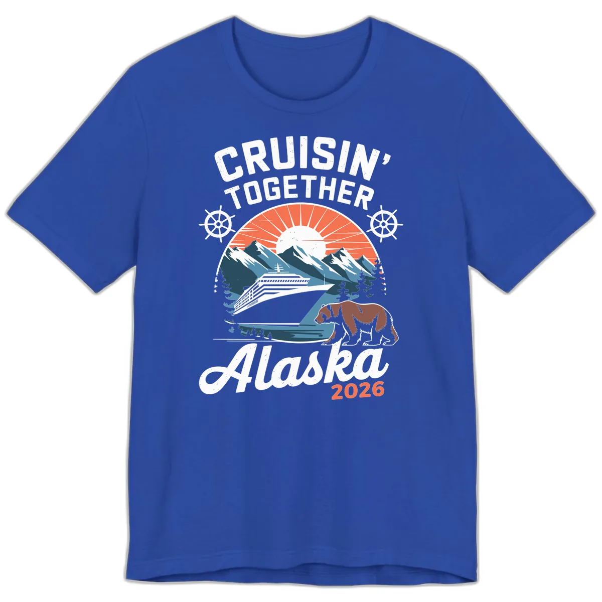 Alaskan Cruise Together Bear Mountains 2026 Premium T-Shirt in True Royal