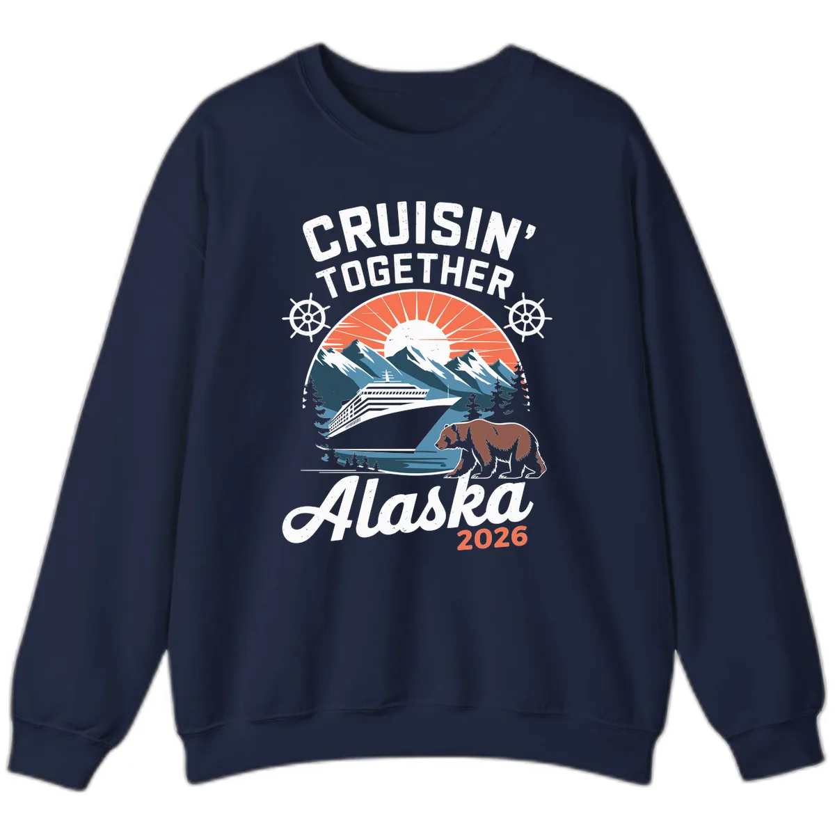 Alaskan Cruise Together Bear Mountains 2026 Sweatshirt in Navy