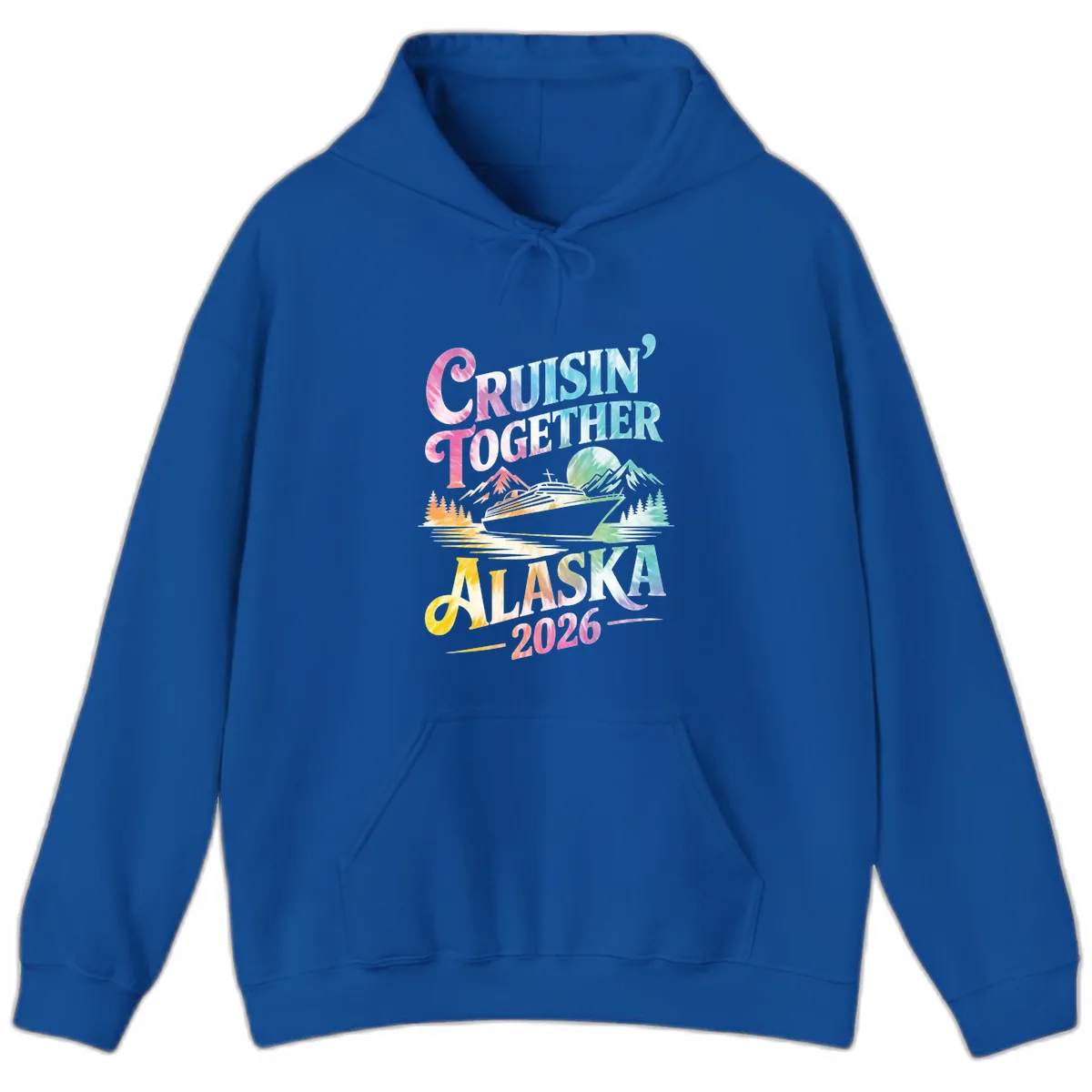 Cruisin' Together Alaska 2026 Tie-Dye Scene Hoodie in Royal