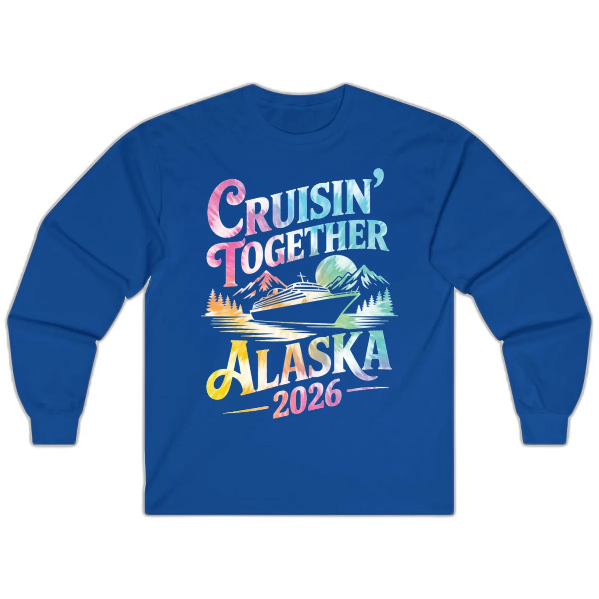 Cruisin' Together Alaska 2026 Tie-Dye Scene Long Sleeve in Royal