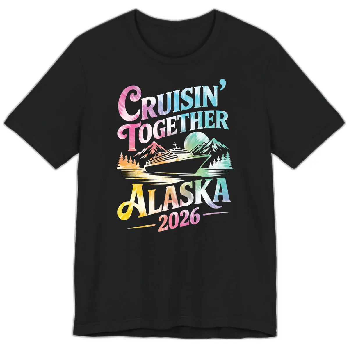 Cruisin' Together Alaska 2026 Tie-Dye Scene Premium T-Shirt in Black
