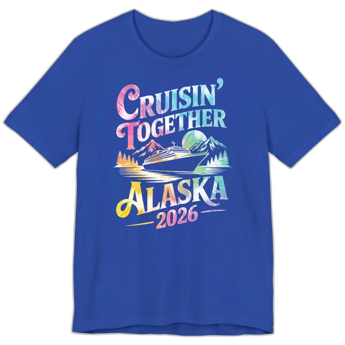Cruisin' Together Alaska 2026 Tie-Dye Scene Premium T-Shirt in True Royal