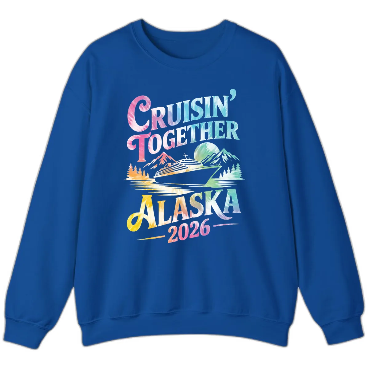 Cruisin' Together Alaska 2026 Tie-Dye Scene Sweatshirt in Royal