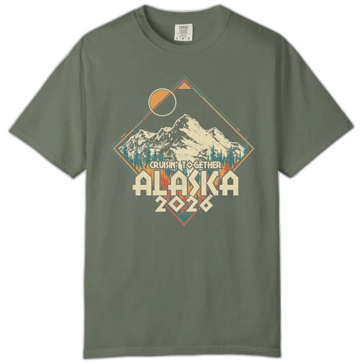 Cruisin' Together Alaska 2026 Mountain Frame Comfort Color in Moss