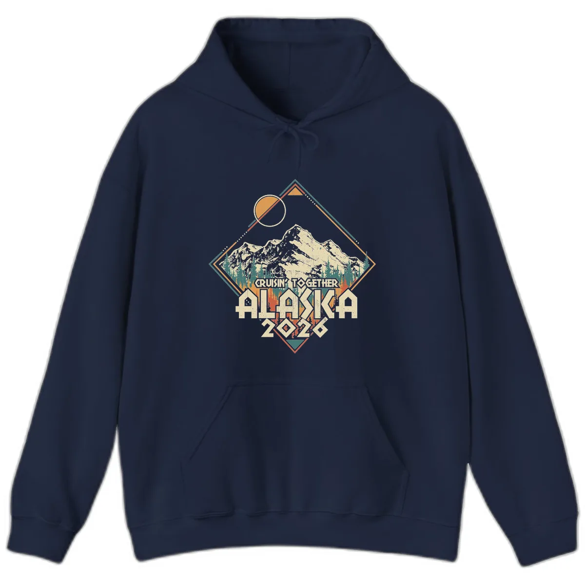 Cruisin' Together Alaska 2026 Mountain Frame Hoodie in Navy